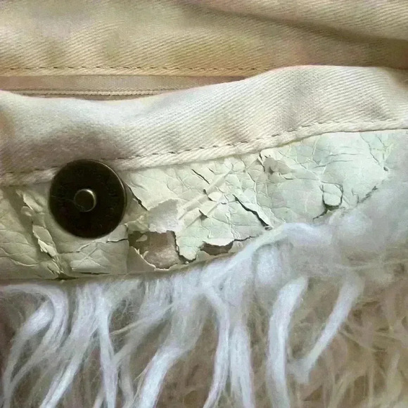 Donna Salyer Fabulous Furs Faux Funky Mohair Shoulder Bag With Gold Chain Handle - Picture 6 of 6